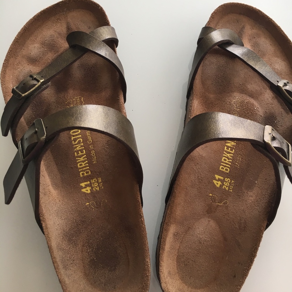 Birkenstock size 41 bronze sandals